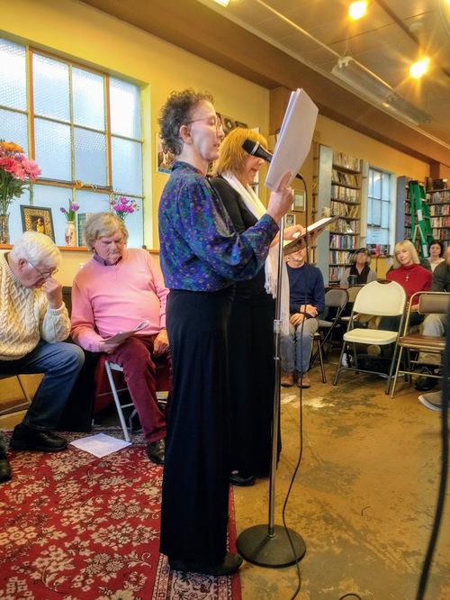 Wendy and Claudia reading Yeats' The Dreaming of the Bones